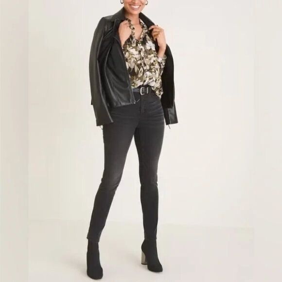 Chico’s High Rise Jeans Size 3T (16T) Skinny Ankle Black - Picture 2 of 12